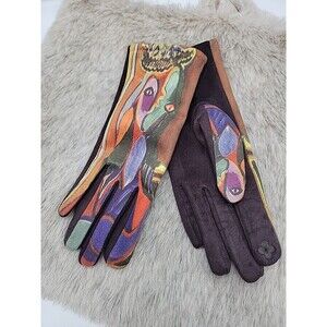 Picasso Digital Print Face Gloves Womens Size Small/Med
